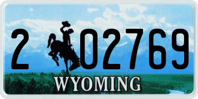 WY license plate 202769