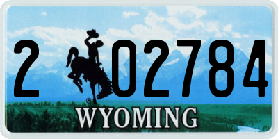 WY license plate 202784