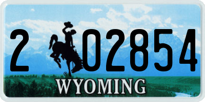 WY license plate 202854