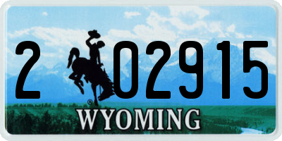WY license plate 202915
