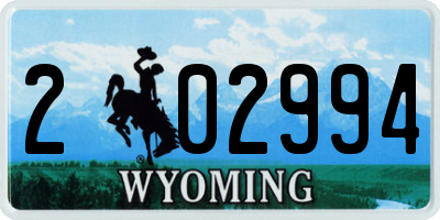 WY license plate 202994