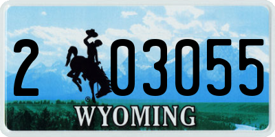 WY license plate 203055