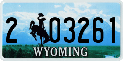 WY license plate 203261