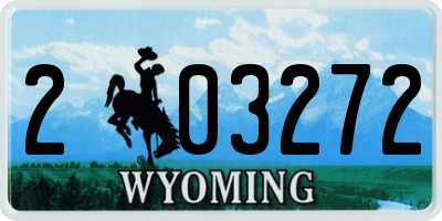 WY license plate 203272