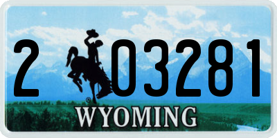 WY license plate 203281