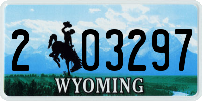 WY license plate 203297