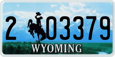 WY license plate 203379