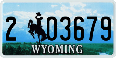 WY license plate 203679