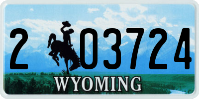 WY license plate 203724