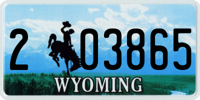 WY license plate 203865