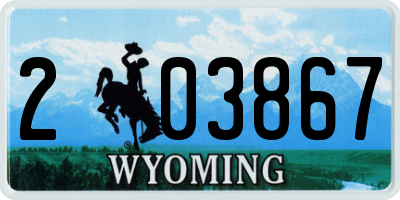 WY license plate 203867