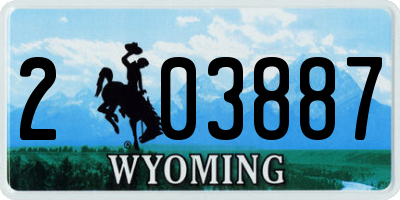 WY license plate 203887