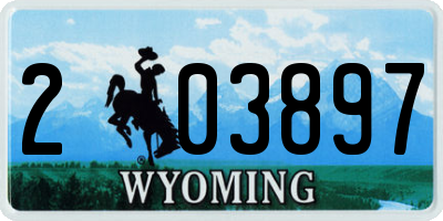 WY license plate 203897