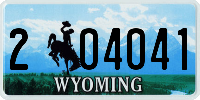 WY license plate 204041