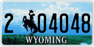 WY license plate 204048