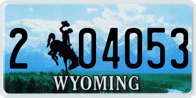 WY license plate 204053
