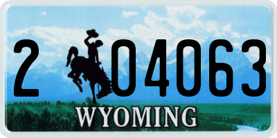WY license plate 204063