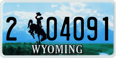 WY license plate 204091