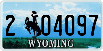 WY license plate 204097