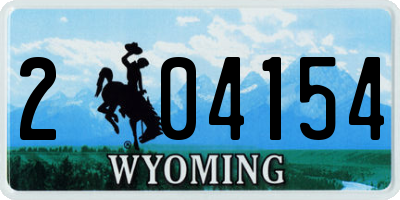 WY license plate 204154