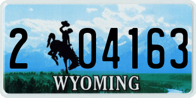 WY license plate 204163