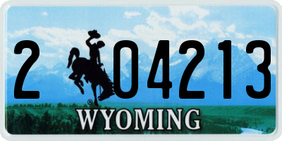 WY license plate 204213