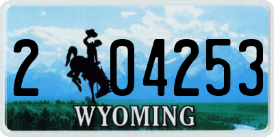 WY license plate 204253