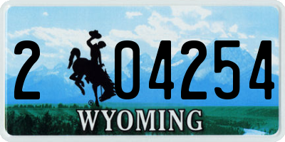 WY license plate 204254