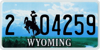 WY license plate 204259