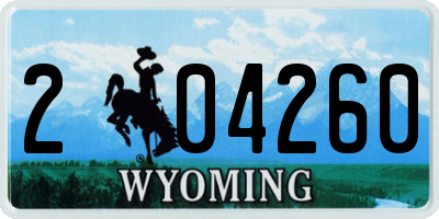 WY license plate 204260