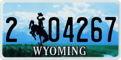 WY license plate 204267