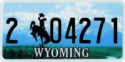 WY license plate 204271