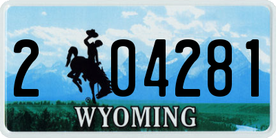 WY license plate 204281