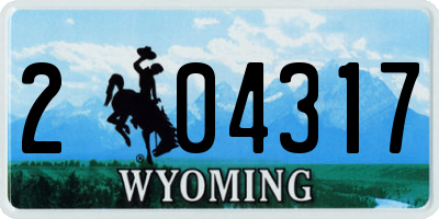 WY license plate 204317