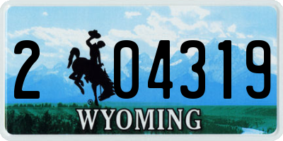 WY license plate 204319