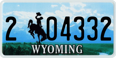 WY license plate 204332