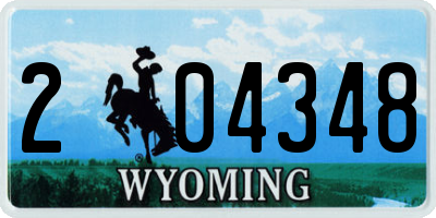 WY license plate 204348