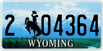 WY license plate 204364