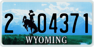 WY license plate 204371