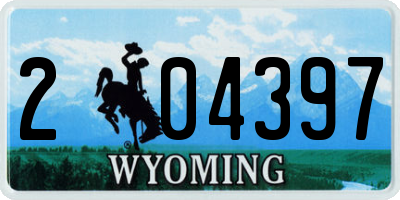 WY license plate 204397