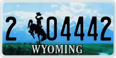WY license plate 204442