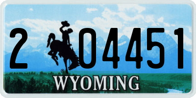 WY license plate 204451
