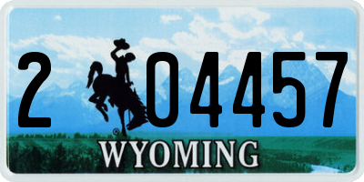 WY license plate 204457