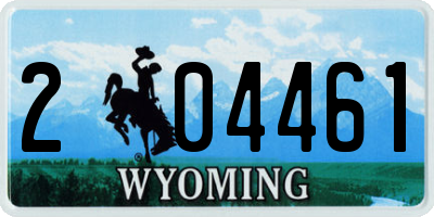 WY license plate 204461