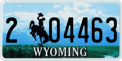 WY license plate 204463