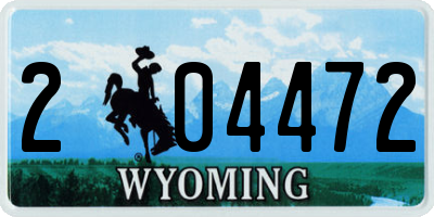 WY license plate 204472