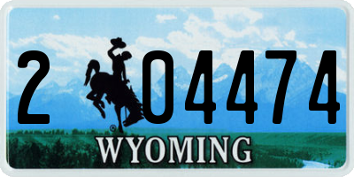 WY license plate 204474