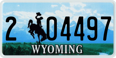 WY license plate 204497