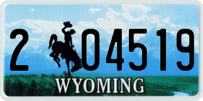 WY license plate 204519