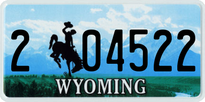 WY license plate 204522
